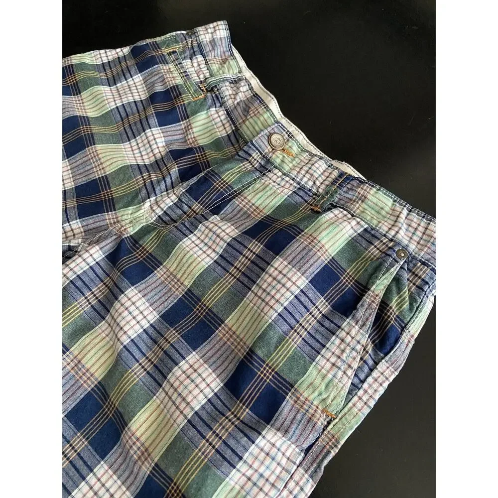TOMMY BAHAMA Jeans Blue Plaid Bermuda Shorts Mens sz 32